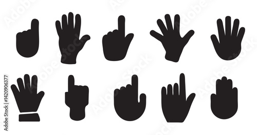 Black hand collection icons