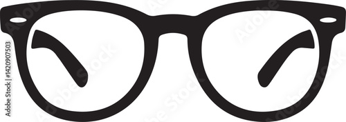 Vector illustration of hipster nerd style black glasses silhouette isolated on white background 
