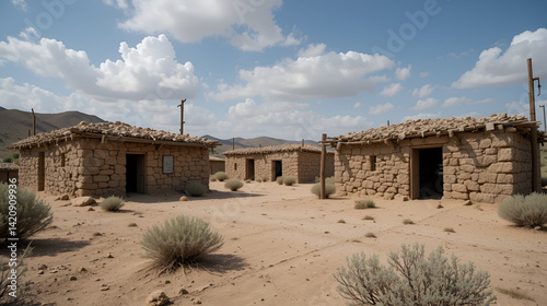 The Puerco Pueblo. The homes of the people who once lived in this inhospitable area. The structures are single room with no door. The people living in these houses probably entered their homes through