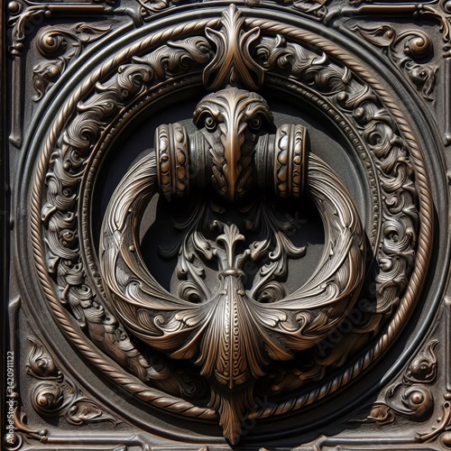 Detail of tarnished with age