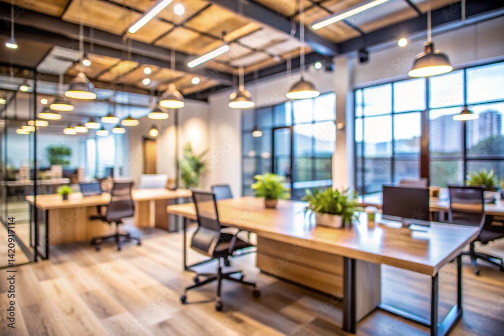 Blurred Modern Office Interior Depth of Field Effect Blurred Modern Office Interior Depth of Field Effect