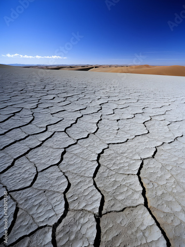 Cirrus uncinus-mares.tails clouds over yardang-wind eroded rock surface. Qaidam desert-Qinghai-China-0571