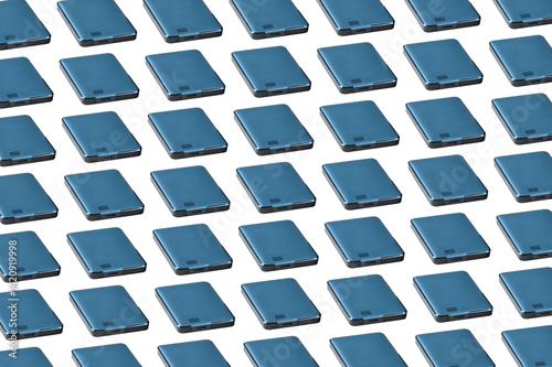 External hard drives on white background.