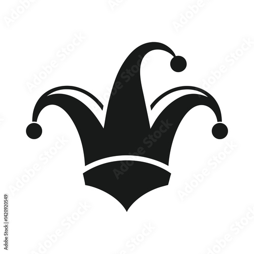 jester hat playful joker icon of silhouette vector illustration