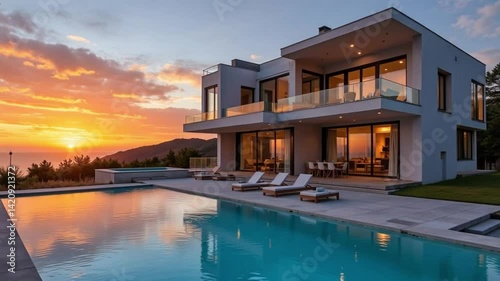 Stunning Modern Villa Sunset Ocean View Luxury Real Estate Property