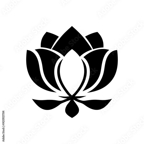 
Silhouette icon of a magnolia flower vector illustration