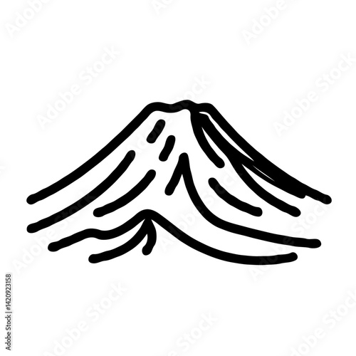 Mount Kilimanjaro illustration in minimalist style on white background  