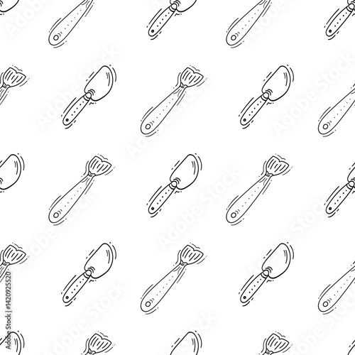 kitchen utensil pattern. kitchenware seamless pattern. doodle kitchen background