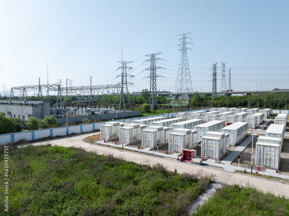 The energy storage batteries in the substation The energy storage batteries in the substation