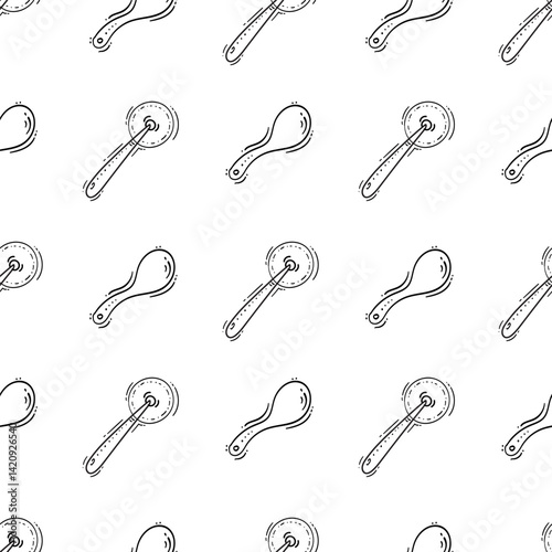 kitchen utensil pattern. kitchenware seamless pattern. doodle kitchen background
