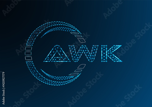 AWL low poly letter logo vector design. AWL lower poly logo design.