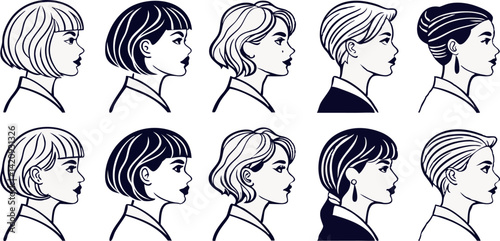 Face silhouette vector illustration style with white background