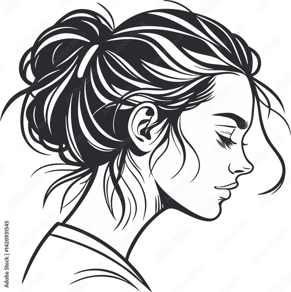 Face silhouette vector illustration style with white background Face silhouette vector illustration style with white background