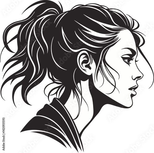 Face silhouette vector illustration style with white background