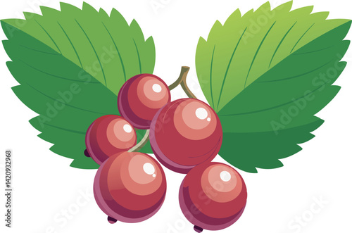 A vibrant vector art illustration showcasing delicious, ripe currants with rich colors and realistic details, perfect for culinary and nature-themed designs.