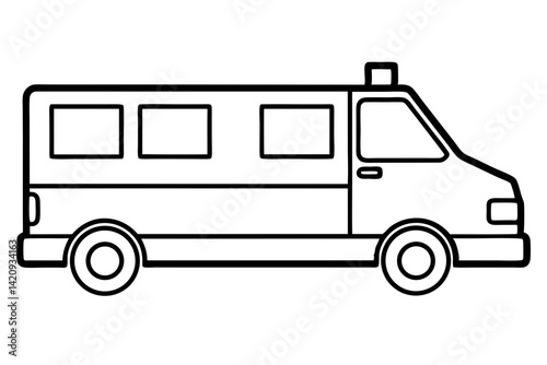 Ambulance Line Art Vector Illustration