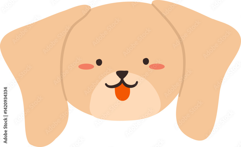 Obraz premium Hand drawn cute dog head Icon elements illustration