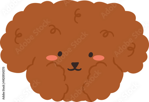 Hand drawn Cute Apricot Toy Poodle puppy dog Icon Design elements illustration