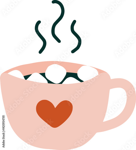 Hot Cocoa chocolate marshmallows drinks with love Mug Happy Valentines day decoration Comfort cozy