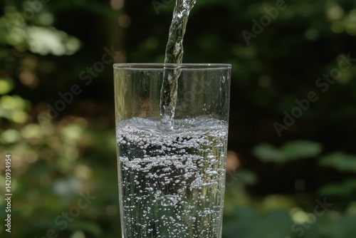 Refreshing water being poured into a glass (4)