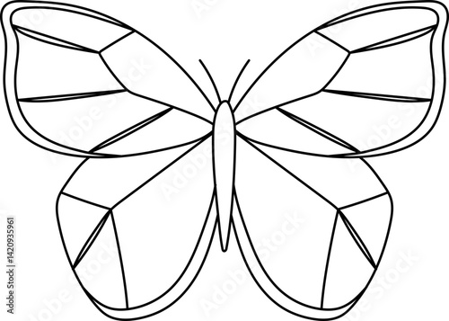 Hand drawn monarch butterfly wings insect