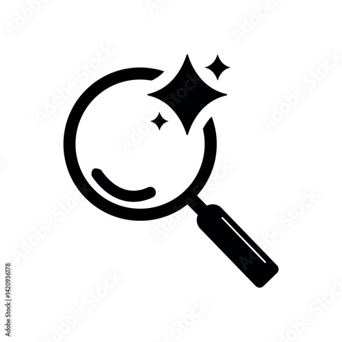 AI search icon, artificial intelligence with magnifying glass icon, search AI icon vector in trendy flat style illustration isolated on white background.