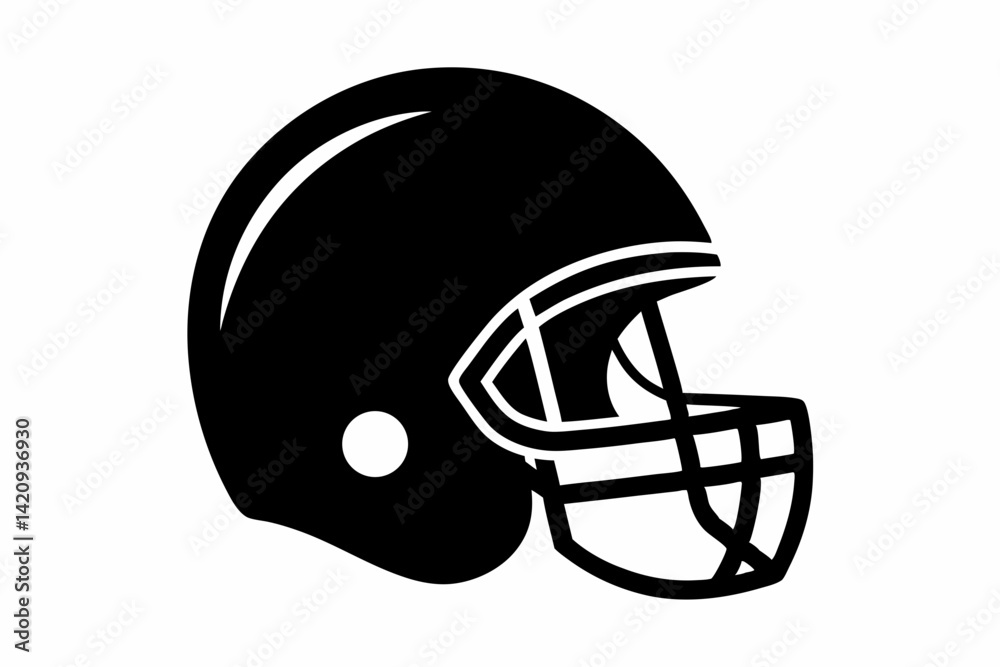 Naklejka premium Football Helmet Silhouette Vector Illustration