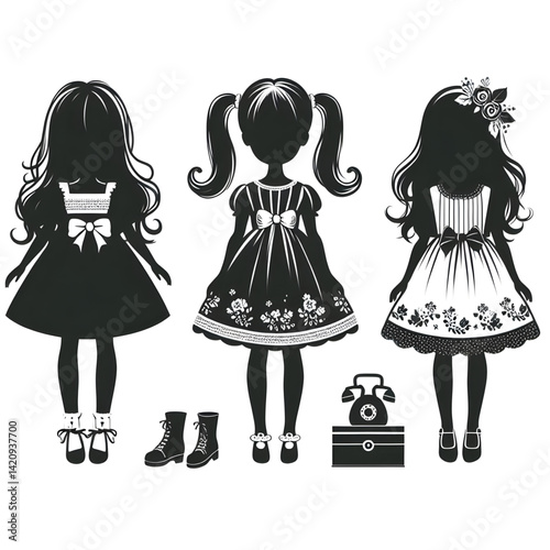 set of fashion girls