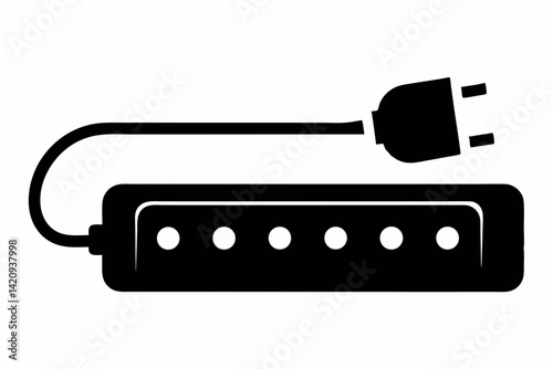 Power Strip Surge Protector Silhouette Vector Illustration