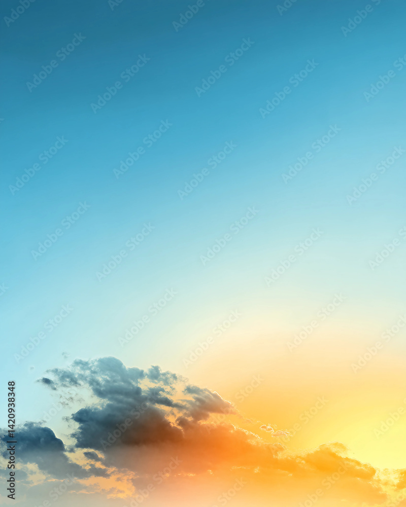 A blue sky with a few clouds and a sun in the background A blue sky with a few clouds and a sun in the background