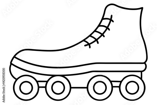 Roller Skates Line Art Vector Illustration