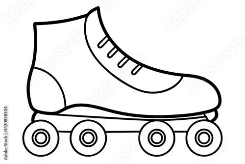Roller Skates Line Art Vector Illustration
