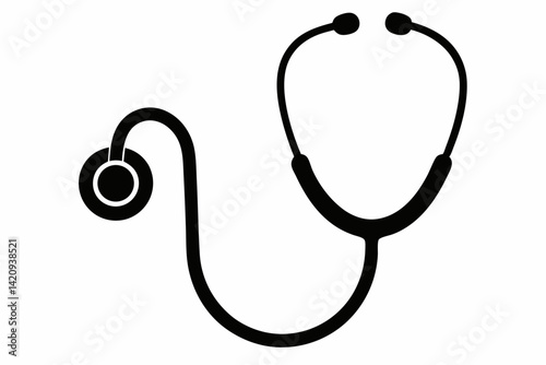 Stethoscope Silhouette Vector Illustration