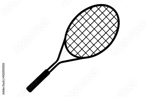 Tennis Racket Silhouette Vector Illustration