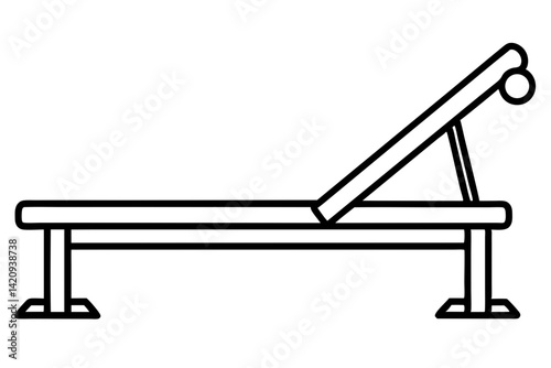 Weight Bench Line Art Vector Illustration