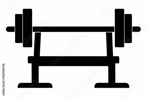 Weight Bench Silhouette Vector Illustration