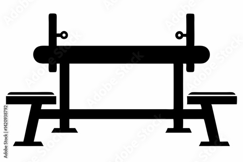 Weight Bench Silhouette Vector Illustration