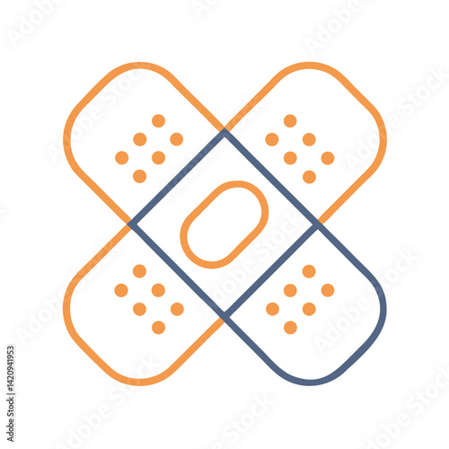 Adhesive Bandages Icon Representing Wound Protection and First Aid Treatment