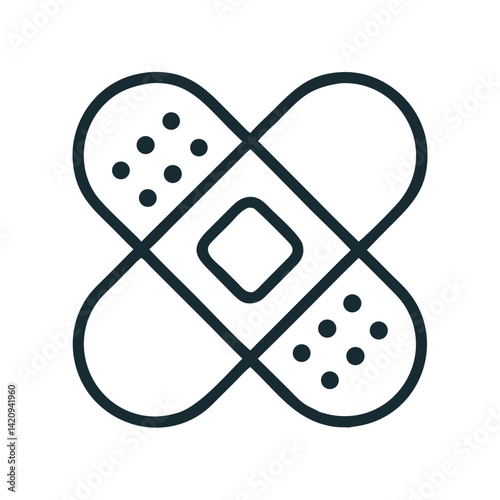 Adhesive Bandages Icon Representing Wound Protection and First Aid Treatment