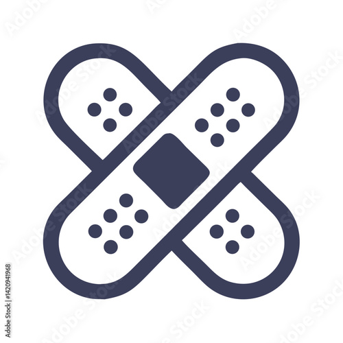 Adhesive Bandages Icon Representing Wound Protection and First Aid Treatment