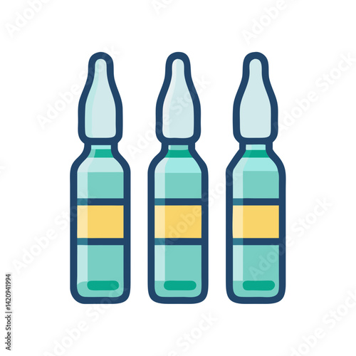 Ampoule Bottles Icon Representing Injectable Medication and Liquid Drug Storage