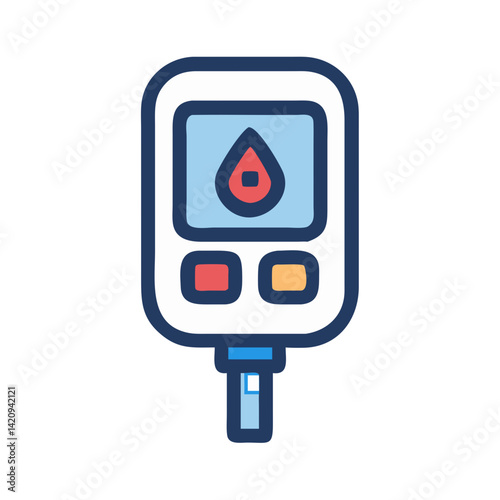 Blood Glucose Monitor Icon Representing Diabetes Management and Sugar Level Tracking