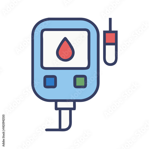 Blood Glucose Monitor Icon Representing Diabetes Management and Sugar Level Tracking
