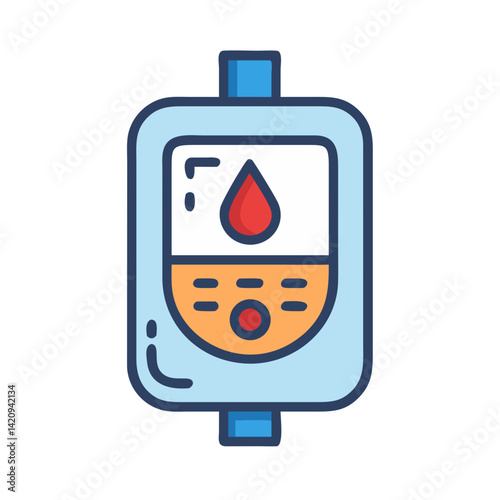Blood Glucose Monitor Icon Representing Diabetes Management and Sugar Level Tracking