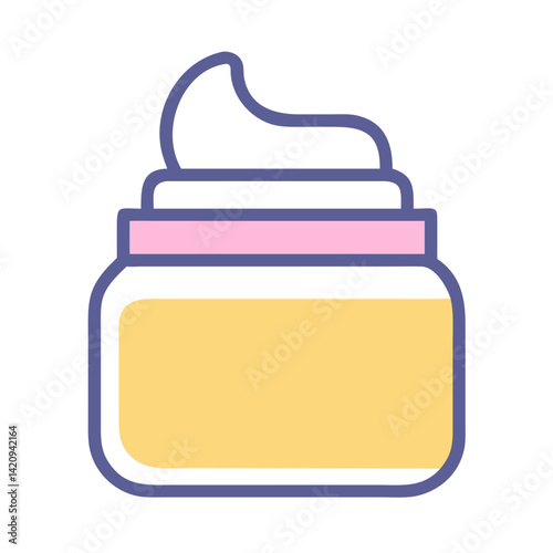 Cream Jar Icon Representing Topical Ointment and Skincare Treatment