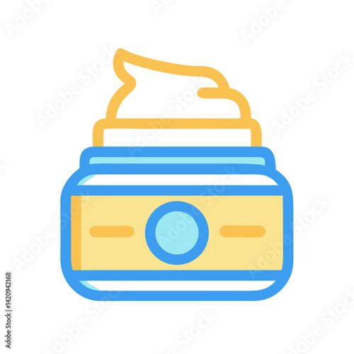 Cream Jar Icon Representing Topical Ointment and Skincare Treatment
