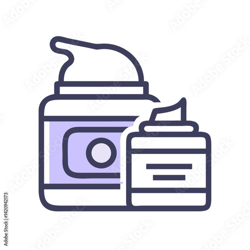 Cream Jar Icon Representing Topical Ointment and Skincare Treatment