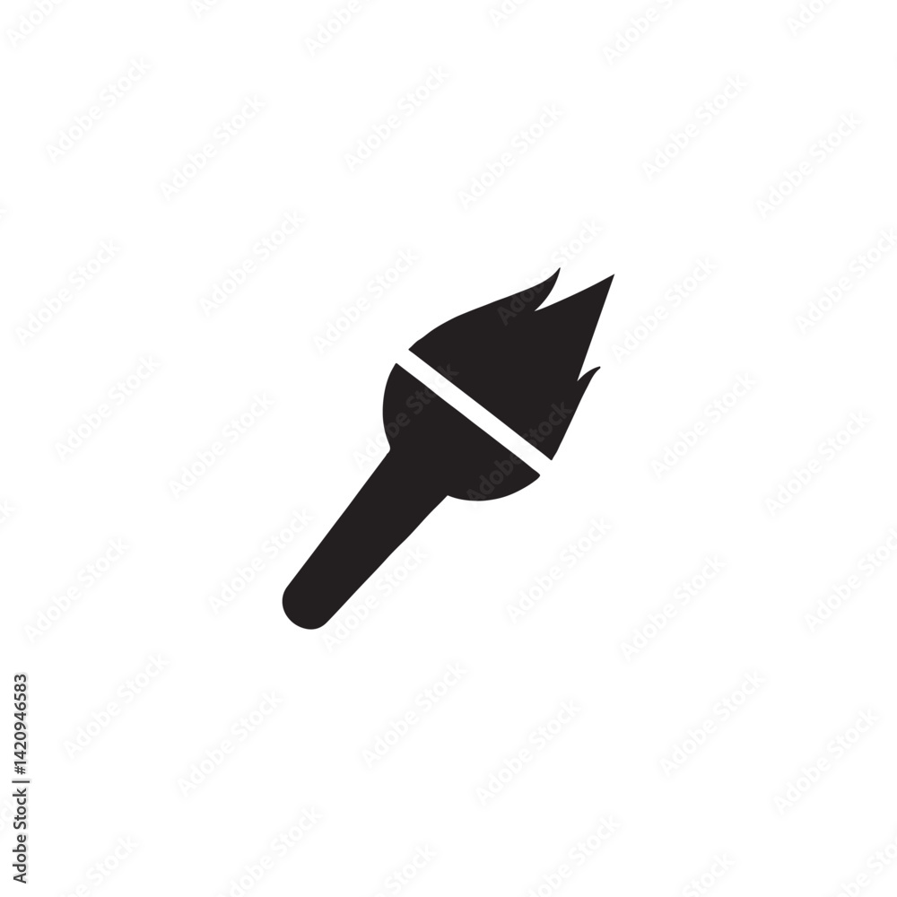 black vector torch icon isolated on white black vector torch icon isolated on white