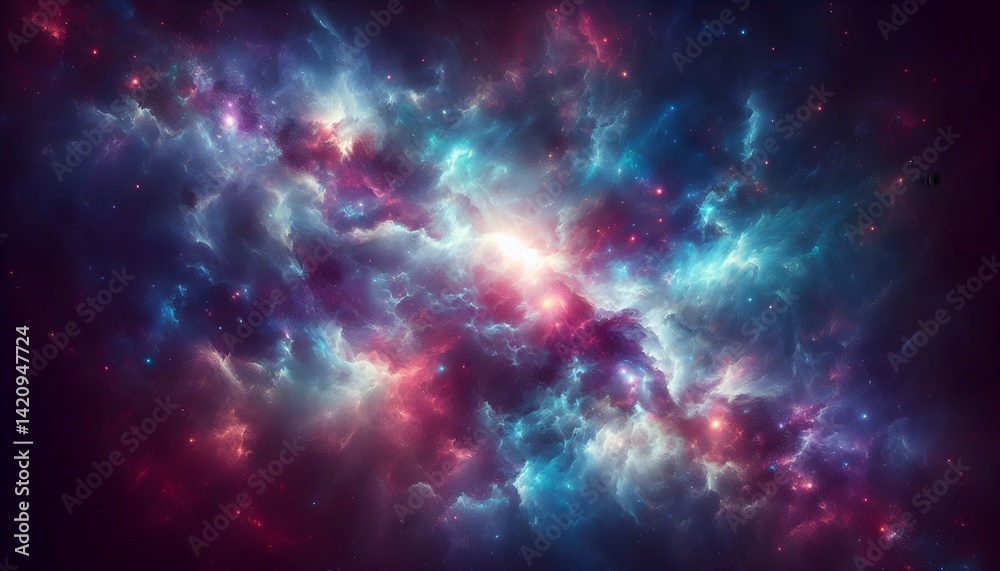 Cosmic swirl of stars and glowing nebulae across dreamy galactic sky in soft vibrant space colors Cosmic swirl of stars and glowing nebulae across dreamy galactic sky in soft vibrant space colors