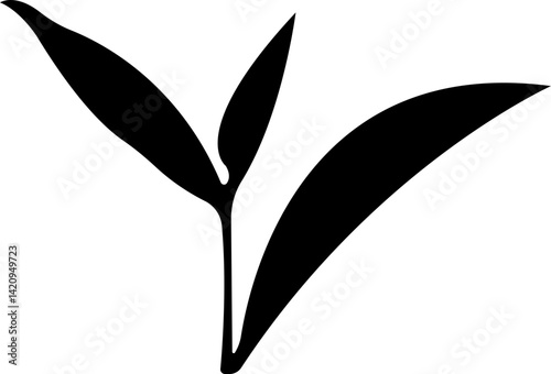 Tea Leaf icon in flat. botany, bio, organic, vegetarian, fresh, nature design leaves isolated on transparent background